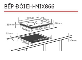 Bếp điện từ hồng ngoại Chefs EH-MIX866