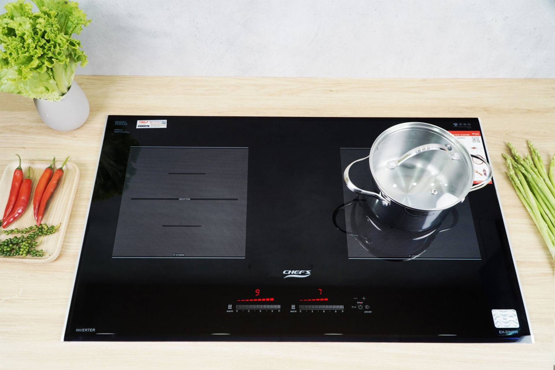 Bếp từ đôi Chefs EH-DIH896
