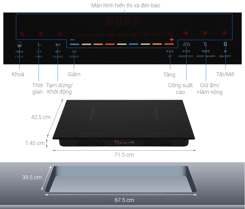 Bếp từ đôi Hawonkoo CEH-217-II
