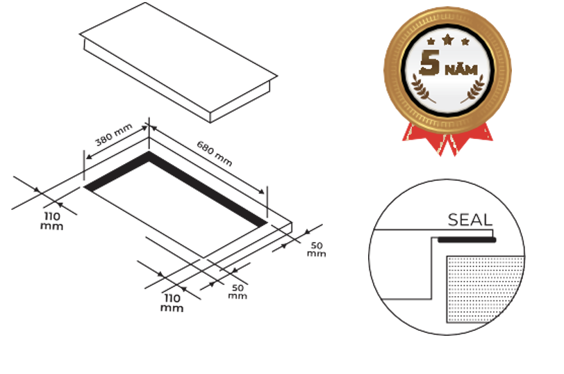 Bếp từ đôi Boss BKI686J